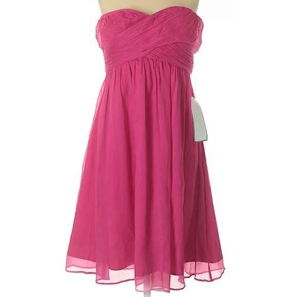 Sold** J Crew Silk Strapless Cocktail Dress - Picture 1 of 3